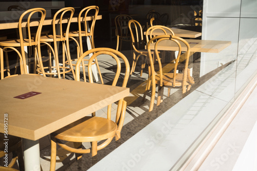 Tables and chairs in Cafe photo