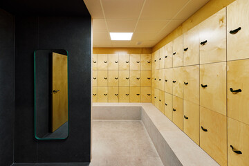 Drawers in gym dressing room