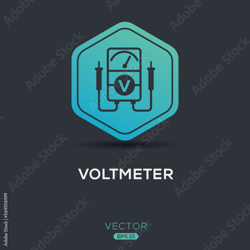 Creative (Voltmeter) Icon, Vector sign.