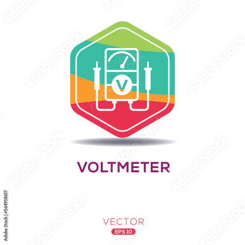 Creative (Voltmeter) Icon, Vector sign.