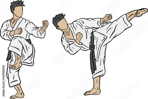 illustration of karate fighter