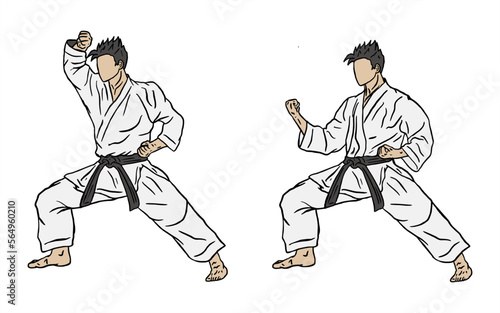 illustration of karate fighter