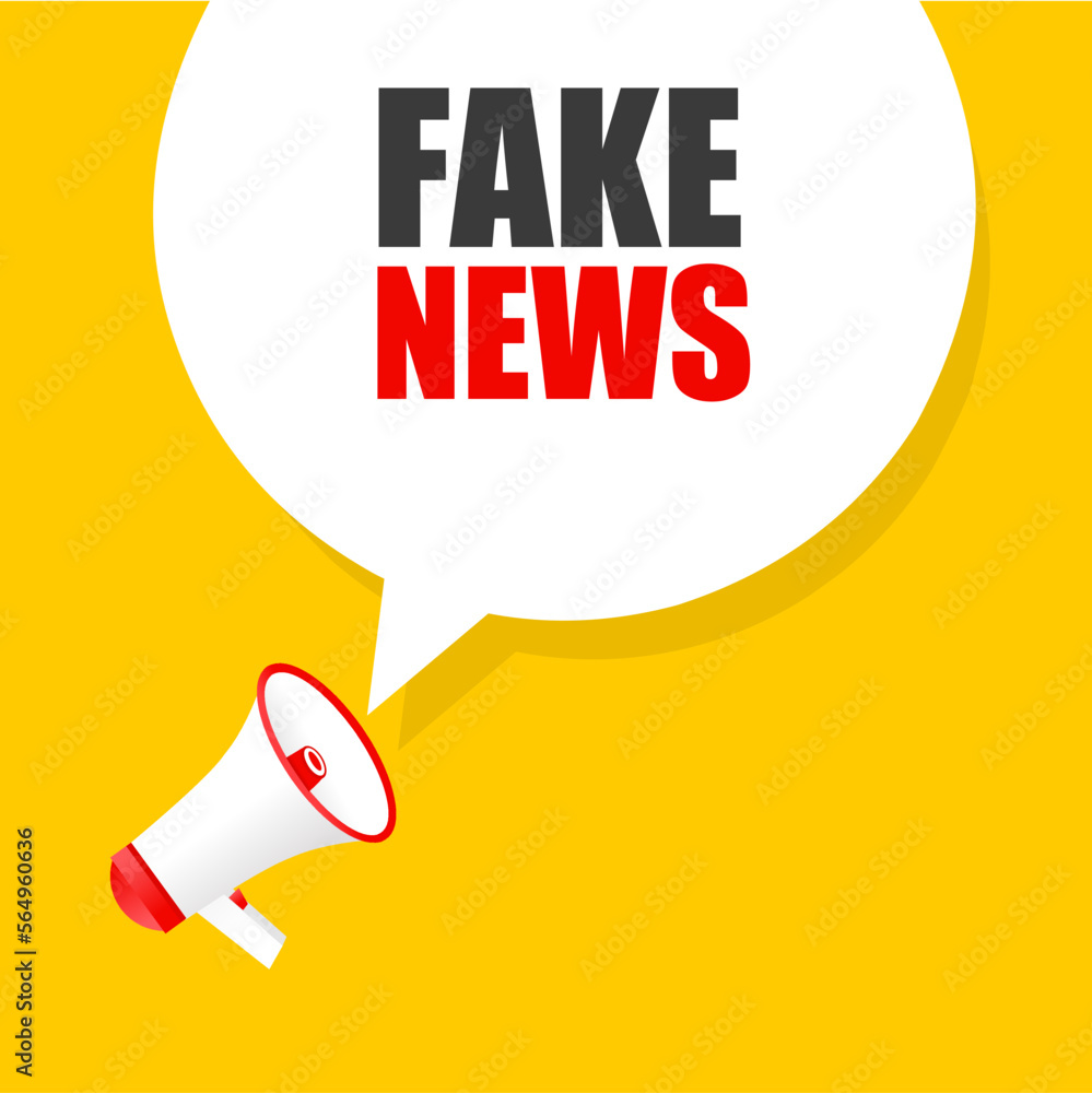 Fake news. Fake news speech bubble icon with megaphone. Flat style vector illustration. Fake news. Fake news speech bubble icon with megaphone. Flat style vector illustration.