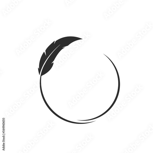 circle feather icon vector design illustration element