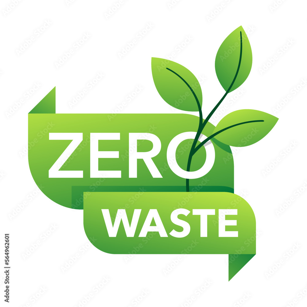 Zero waste green eco-friendly abstract badge Zero waste green eco-friendly abstract badge