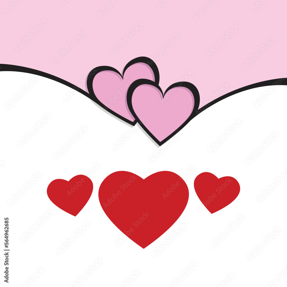 Valentine's day background creative design. Hearts for valentine's day for greeting cards. Vector illustration.