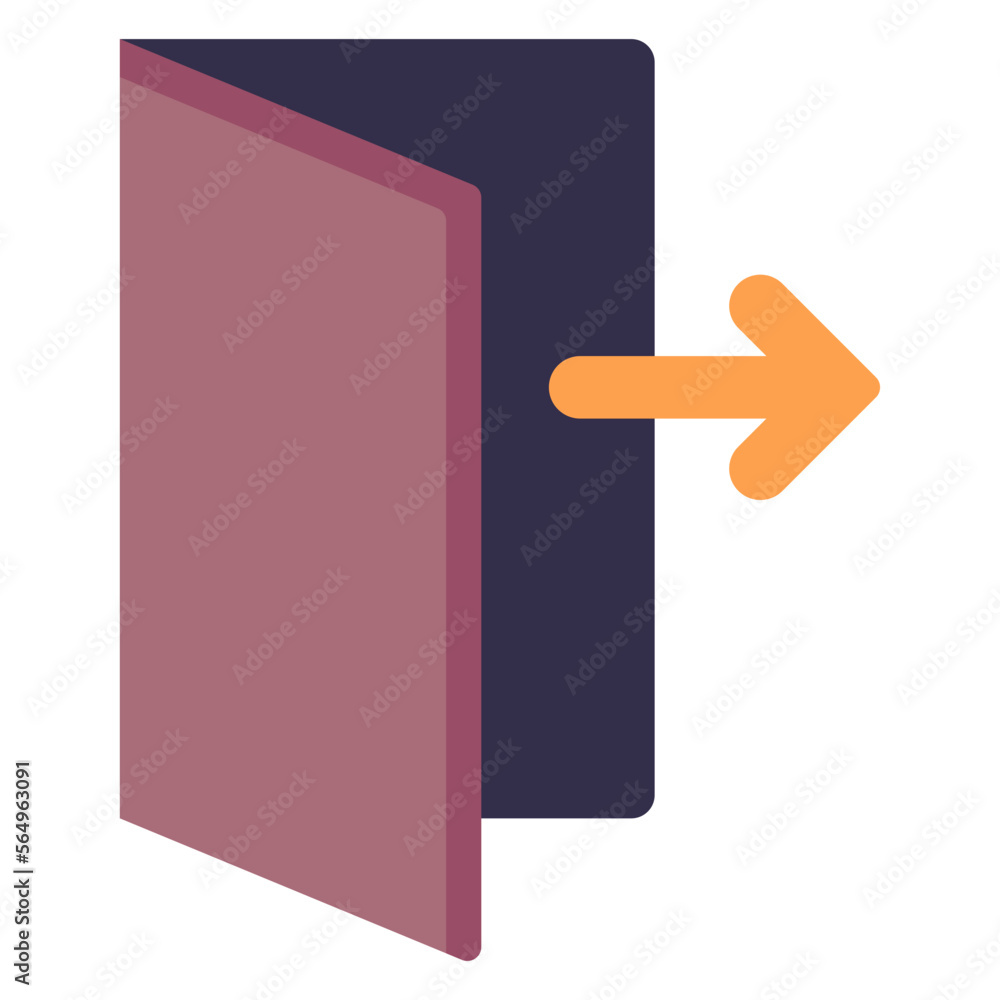 leave from door flat illustration leave from door flat illustration