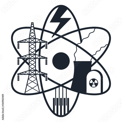 Nuclear power plant - reactor flat icon