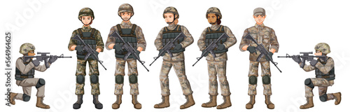 Soldier cartoon character isolated