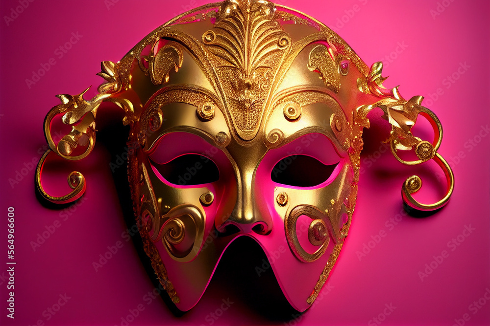Golden venetian carnival mask