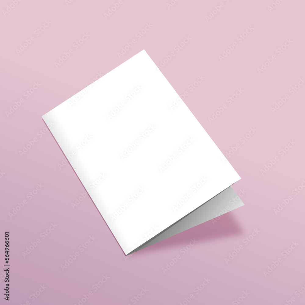 Blank brochure mockup on isolated pink background. Vector illustration. Blank brochure mockup on isolated pink background. Vector illustration.