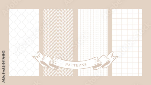 シンプルおしゃれな幾何学模様背景パターン壁紙のセット。ベクターイラスト素材32