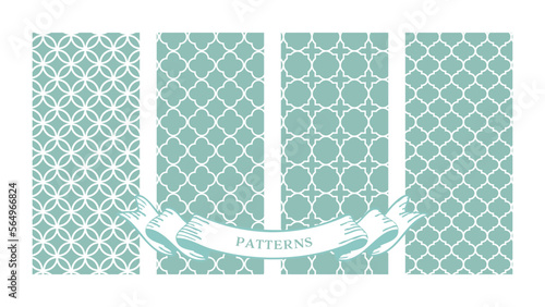 シンプルおしゃれな幾何学模様背景パターン壁紙のセット。ベクターイラスト素材33