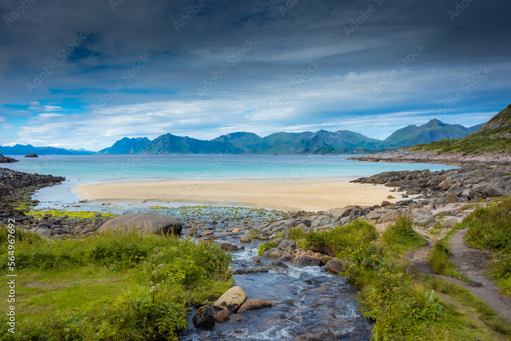 Beautiful beach in the Lofoten Islands, Norway Beautiful beach in the Lofoten Islands, Norway