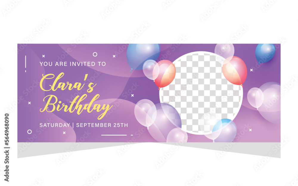 Naklejka premium Happy birthday template banner design