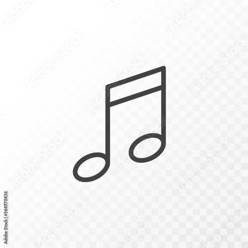 Outline style ui icons collection. Vector black linear illustration. Musical note music and technology line symbol isolated on background. Design element.