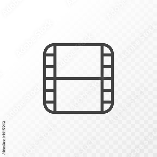 Outline style ui icons collection. Vector black linear illustration. Film strip technology and movie line symbol isolated on background. Design element.