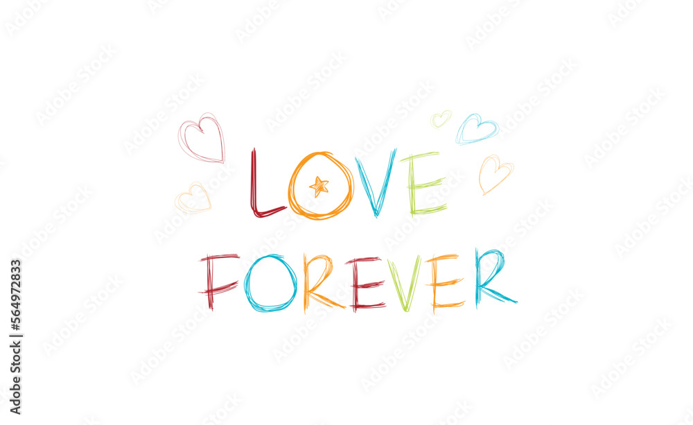 A brightly coloured handwritten declaration of love. An unusual minimalist banner or Valentine's Day card A brightly coloured handwritten declaration of love. An unusual minimalist banner or Valentine's Day card