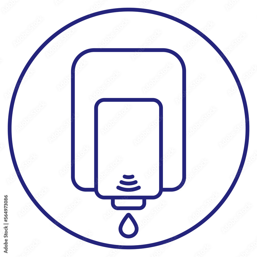 wall dispenser with antibacterial gel line icon wall dispenser with antibacterial gel line icon