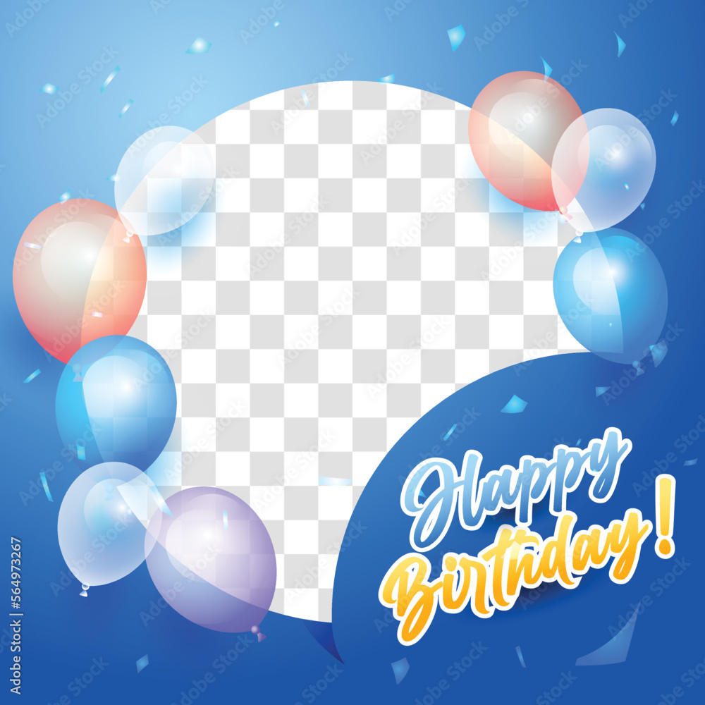 Happy birthday frame for profile social media Stock Vector | Adobe Stock