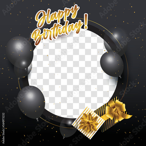 Canvas Print Happy birthday frame for profile social media