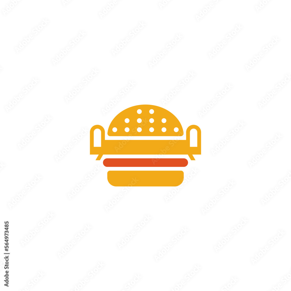 Hamburger combination with sofa. Logo design. Hamburger combination with sofa. Logo design.