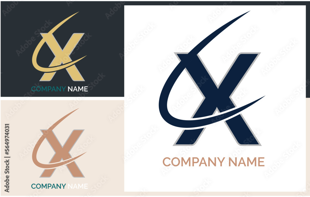 X Letter logo icon design template elements
