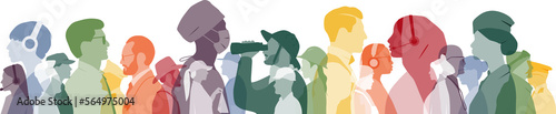 фотографія People of different professions together. Transparent background.