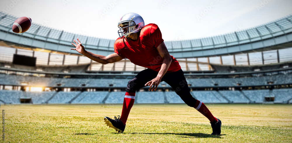 Obraz premium Composite image of american football player