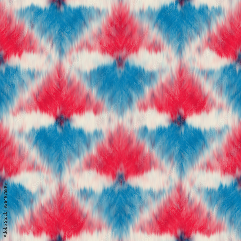 Multicolor Batik Effect Textured Plaid Checked Pattern