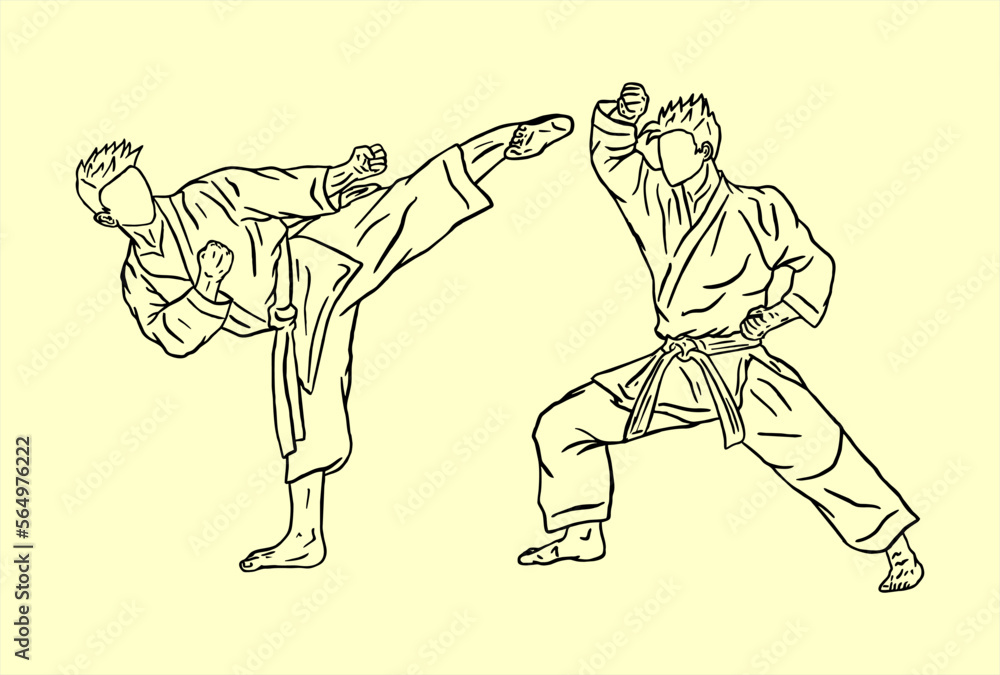 Fototapeta premium illustration of karate line art
