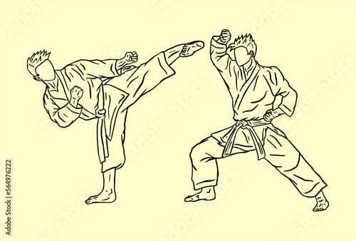 illustration of karate line art