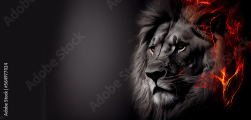 Lion with mane of fire © neirfy