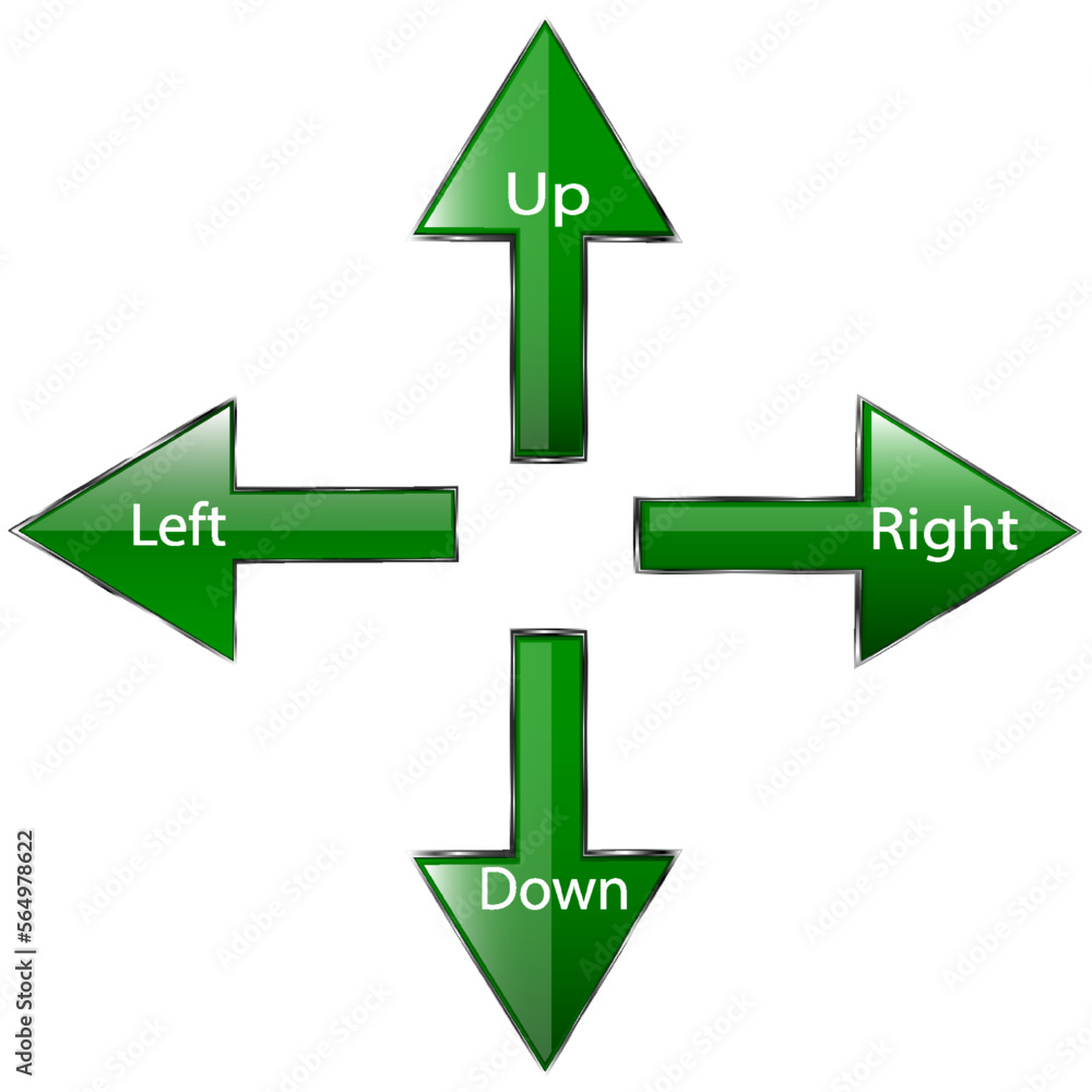 direction indicators. vector image isolated on white background Stock