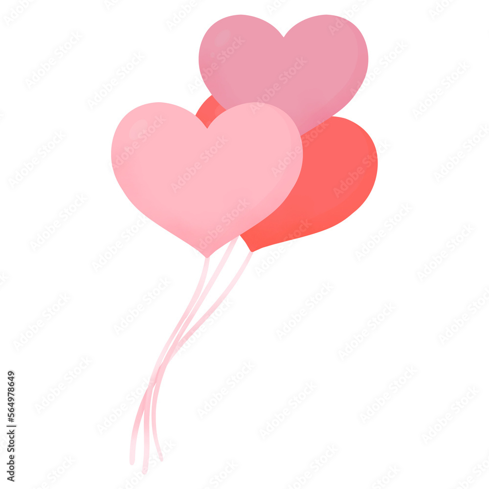 Heart-Shaped Balloon, Pink Balloon Valentine.