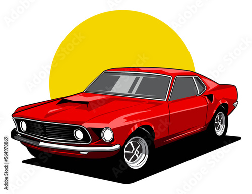 muscle design car illustration vector graphic concept