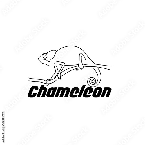 Chameleon symbol design concept icon design.  Chameleon symbolism and meanings include adaptability, artistry, balance, transformation, psychic awareness, spirit animal