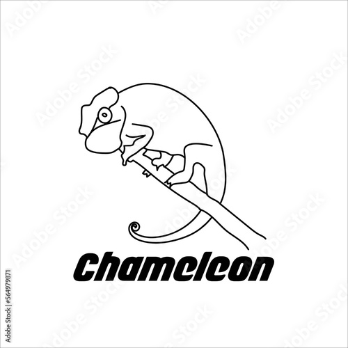 Chameleon symbol design concept icon design.  Chameleon symbolism and meanings include adaptability, artistry, balance, transformation, psychic awareness, spirit animal