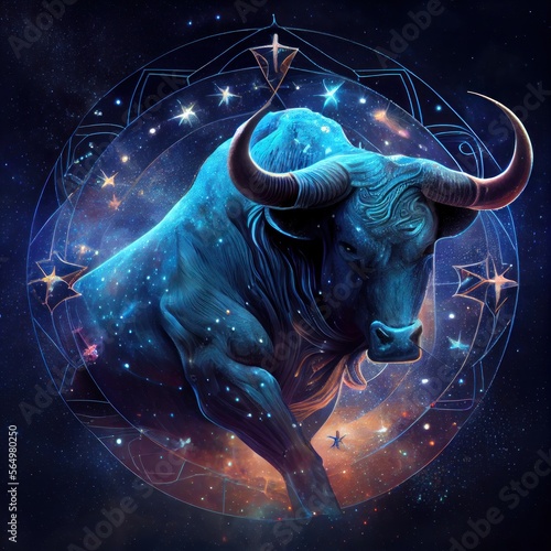 Ethereal zodiac sign taurus, Generative, AI photo