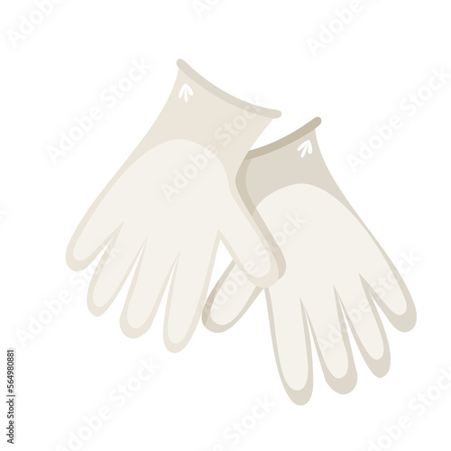 Gardening tools - pair of gloves. Home decor and gardening concept. Cute isolated vector illustration for product design and decoration