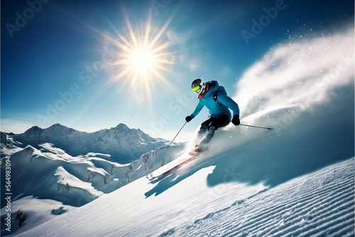 esporte snowboar nas montanhas de neve  photo