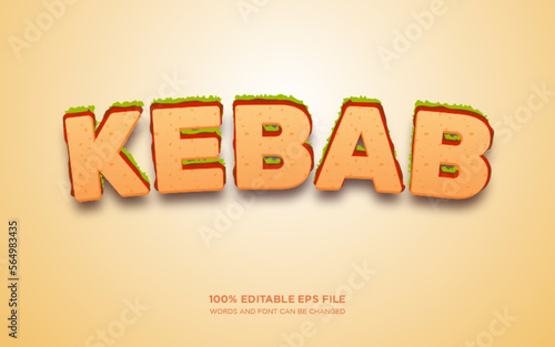 kebab editable text style effect	