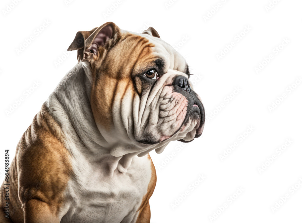 Bulldog dog isolated, generative ai , PNG