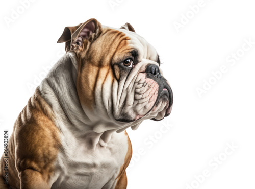 Bulldog dog isolated, generative ai , PNG