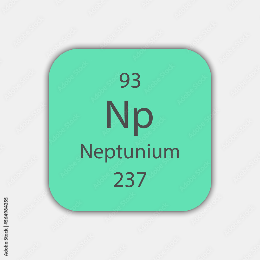 Neptunium symbol. Chemical element of the periodic table. Vector illustration. Neptunium symbol. Chemical element of the periodic table. Vector illustration.