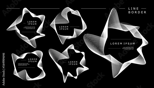 Abstract blend line border vector collection.