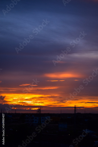 sunset over the river