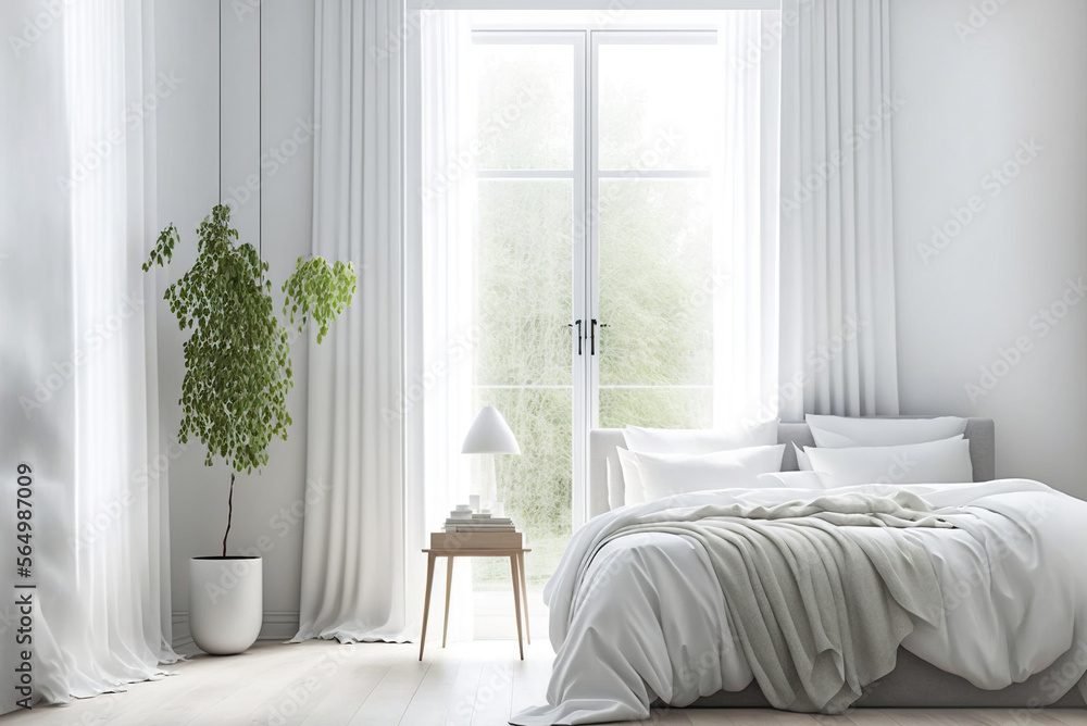 Fototapeta premium Pure white interior of the room,living room interior,modern living room