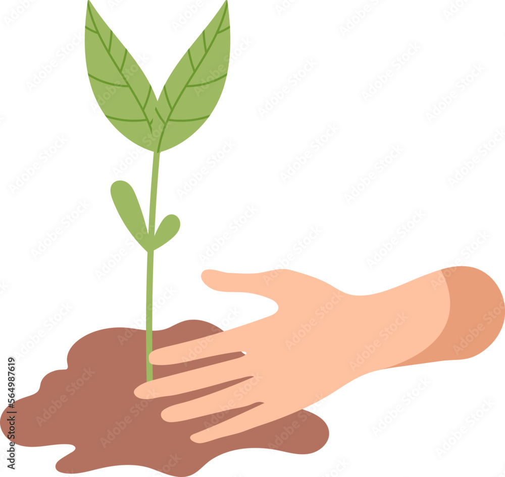 hand planting plants in rich soil flat icon hand planting plants in rich soil flat icon