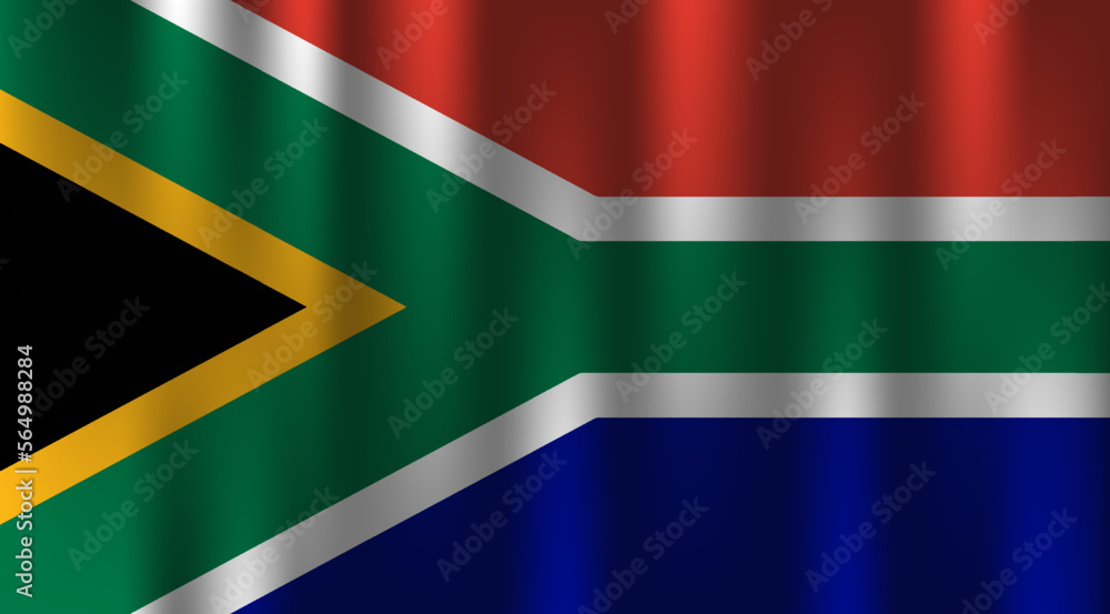 Fototapeta premium flag of south africa country nation symbol 3d textile satin effect background wallpaper vector